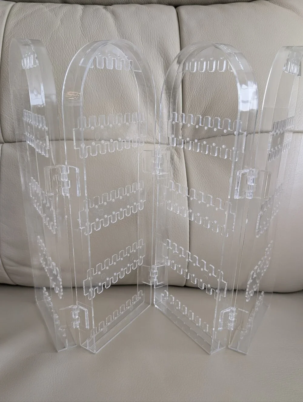 Clear Acrylic Jewelry Organizer - Transparent Folding Earring Display
